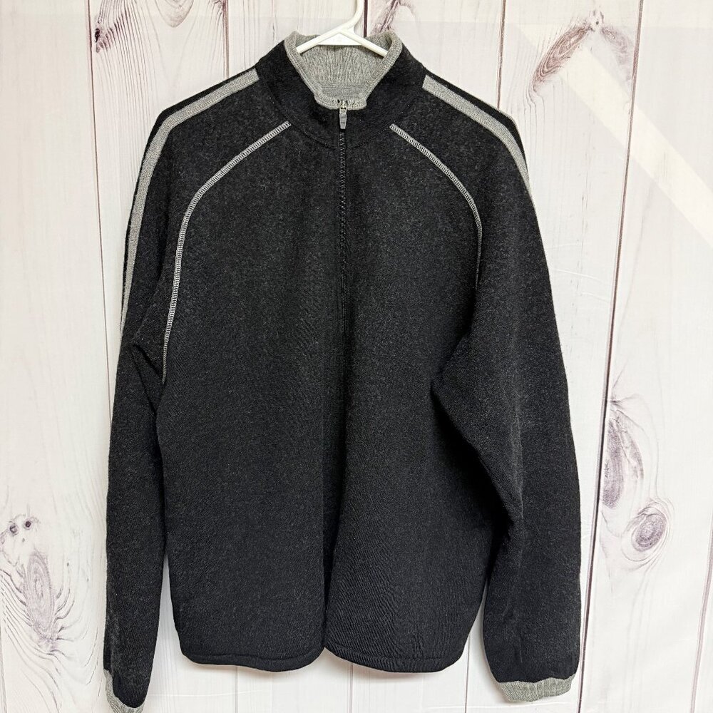 KÜHL Men’s XL Stuttgart Jacket Dark Gray‎ Merino Wool Full Zip EUC